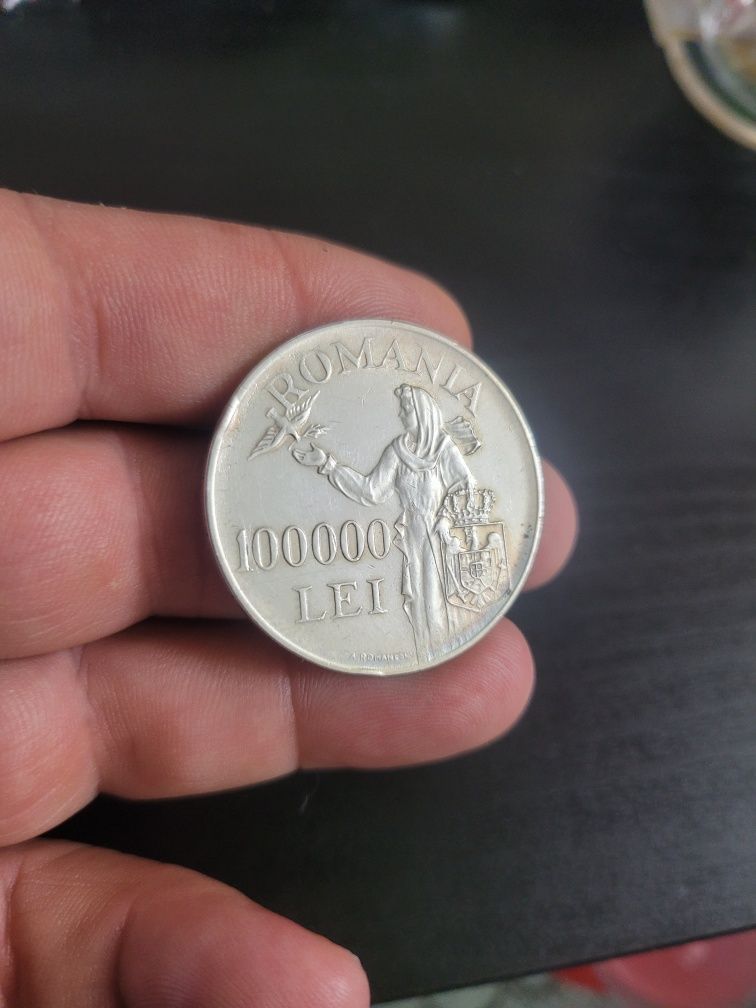 Moneda argint 10000 lei 1946 veritabilă