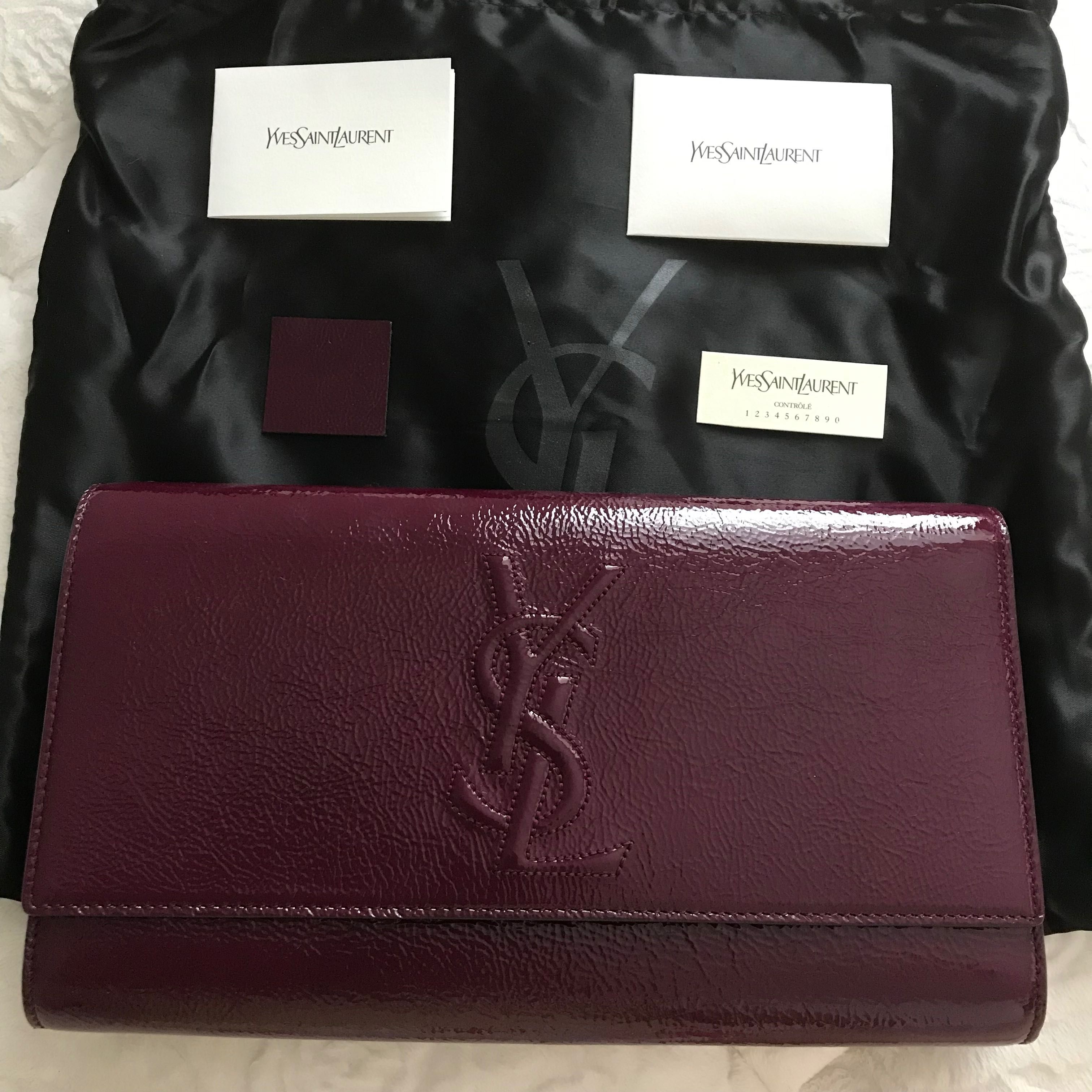 Vand clutch / geanta YSL autentic, purple, nou