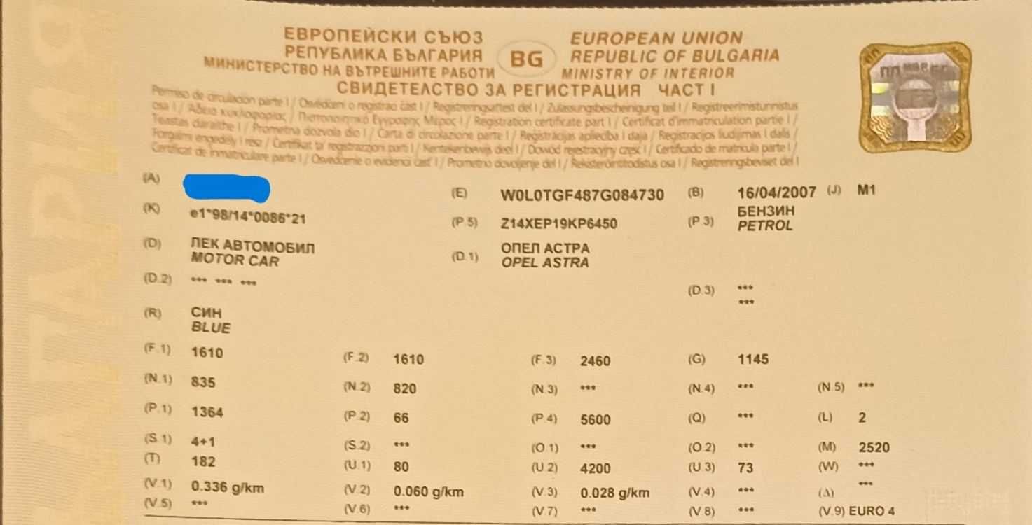 Продавам Опел Астра 1,4 бензин