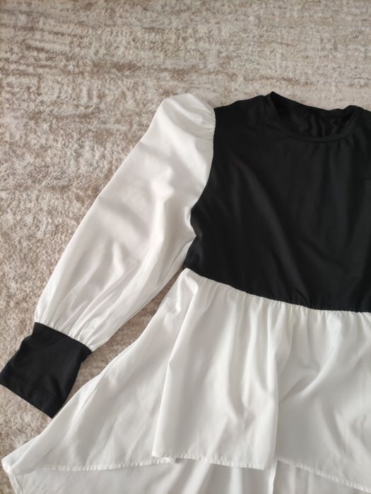 Bluză alb cu negru Shein