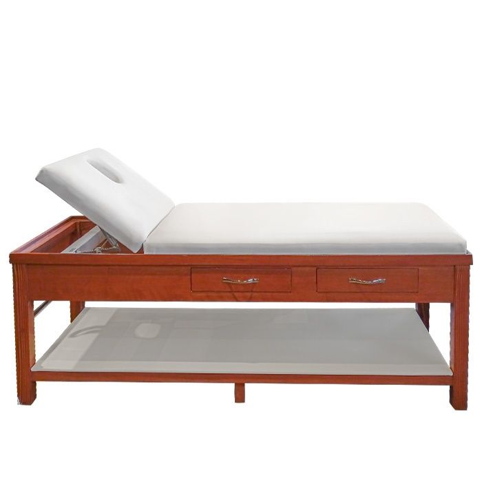 Комбинирано козметично и масажно дървено легло с чекмеджета