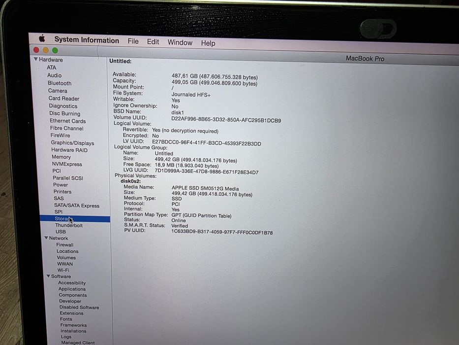 Apple Macbook Pro 15 Mid 2015 i7 16Gb RAM 512Gb SSD