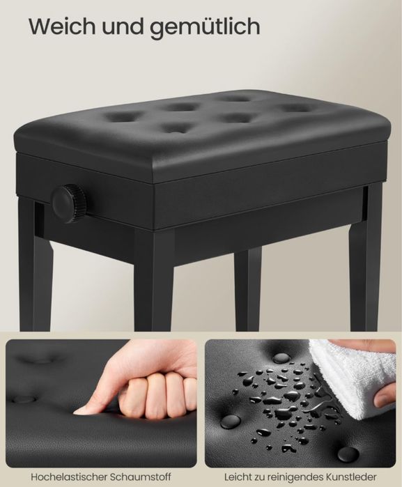 Пейка за пиано с регулируема височина SONGMICS