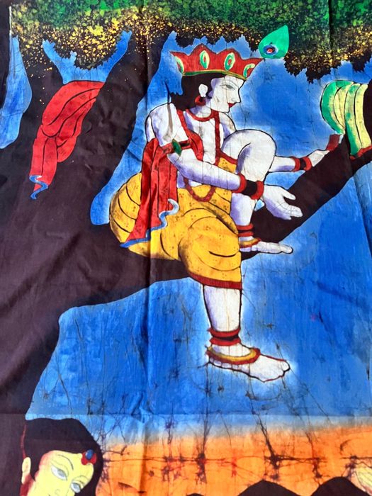 Tablou “Krishna” pictat manual pe panza, original India