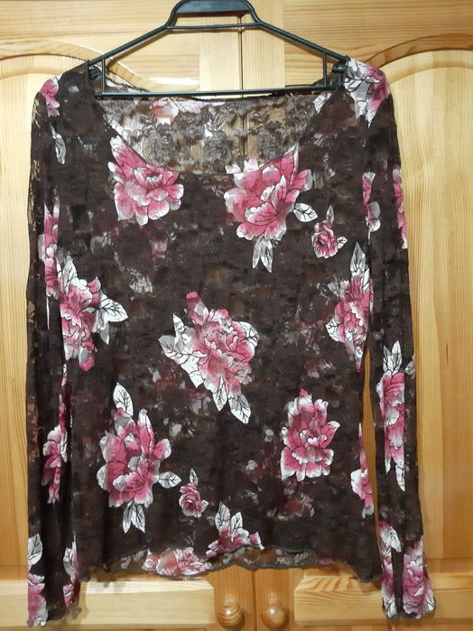 СЕТ-Луксозна БЛУЗА от цветна Дантела НОВА + ПАНТАЛОН Елегантен!