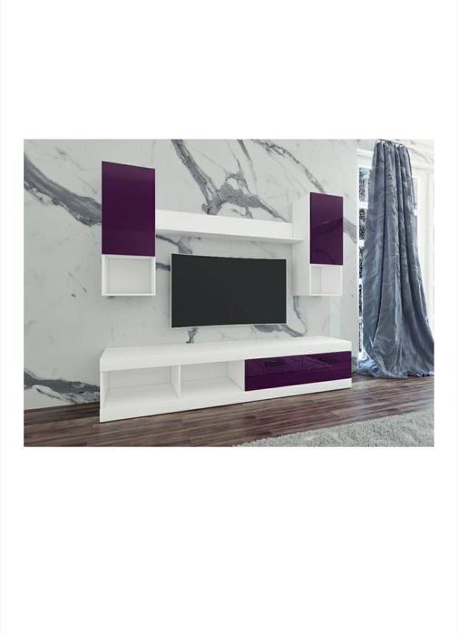 Set living din 4 piese,fara zgarieturi, cu usi din MDF lucios elegant