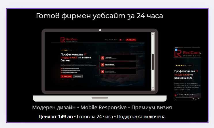 Изработка на професионален уебсайт за вашия бизнес – Готов до 24 часа