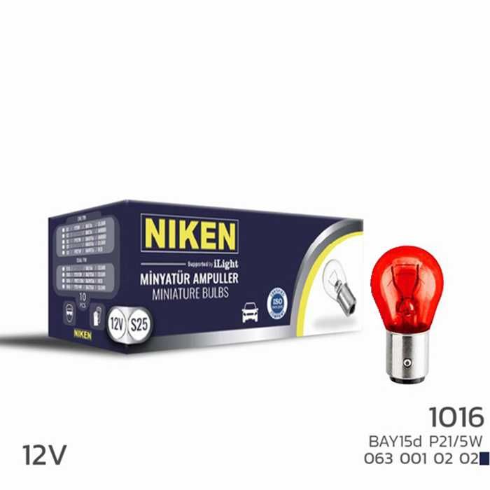 Халогенни Крушки NIKEN 1016 10 БР/КУТИЯ - 12V - 21/5W - червени