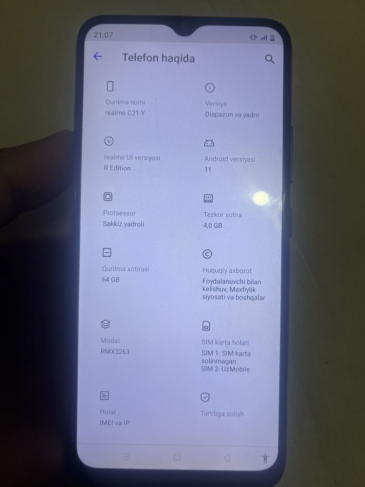 RealMi C21Y 4/64 xotira