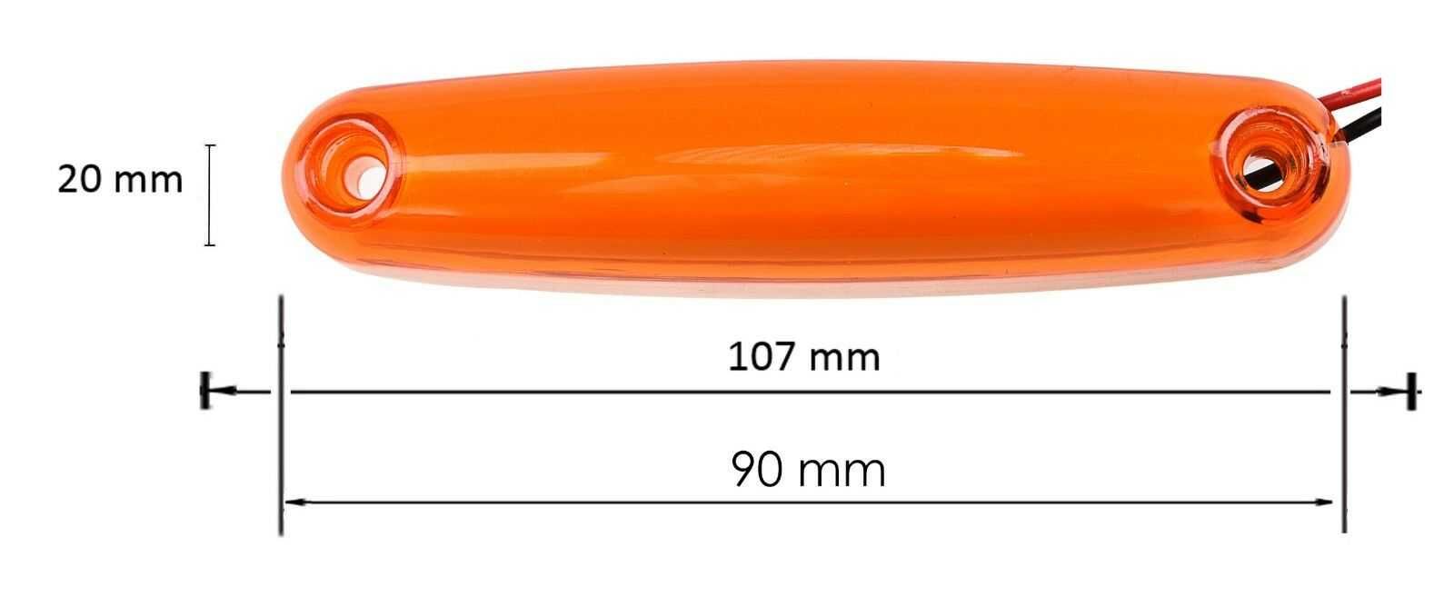 Диодни  LED Лед габарити НЕОН светлина 12-24V, ОРАНЖЕВИ