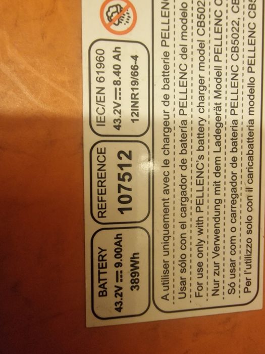 Acumulator si incarcator Pellenc