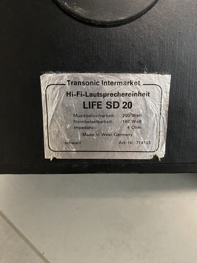 Vand boxe  TRANSONIC LIFE SD-20 in stare perfecta de functionare