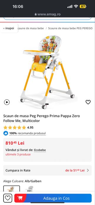 Scaun de masa bebe