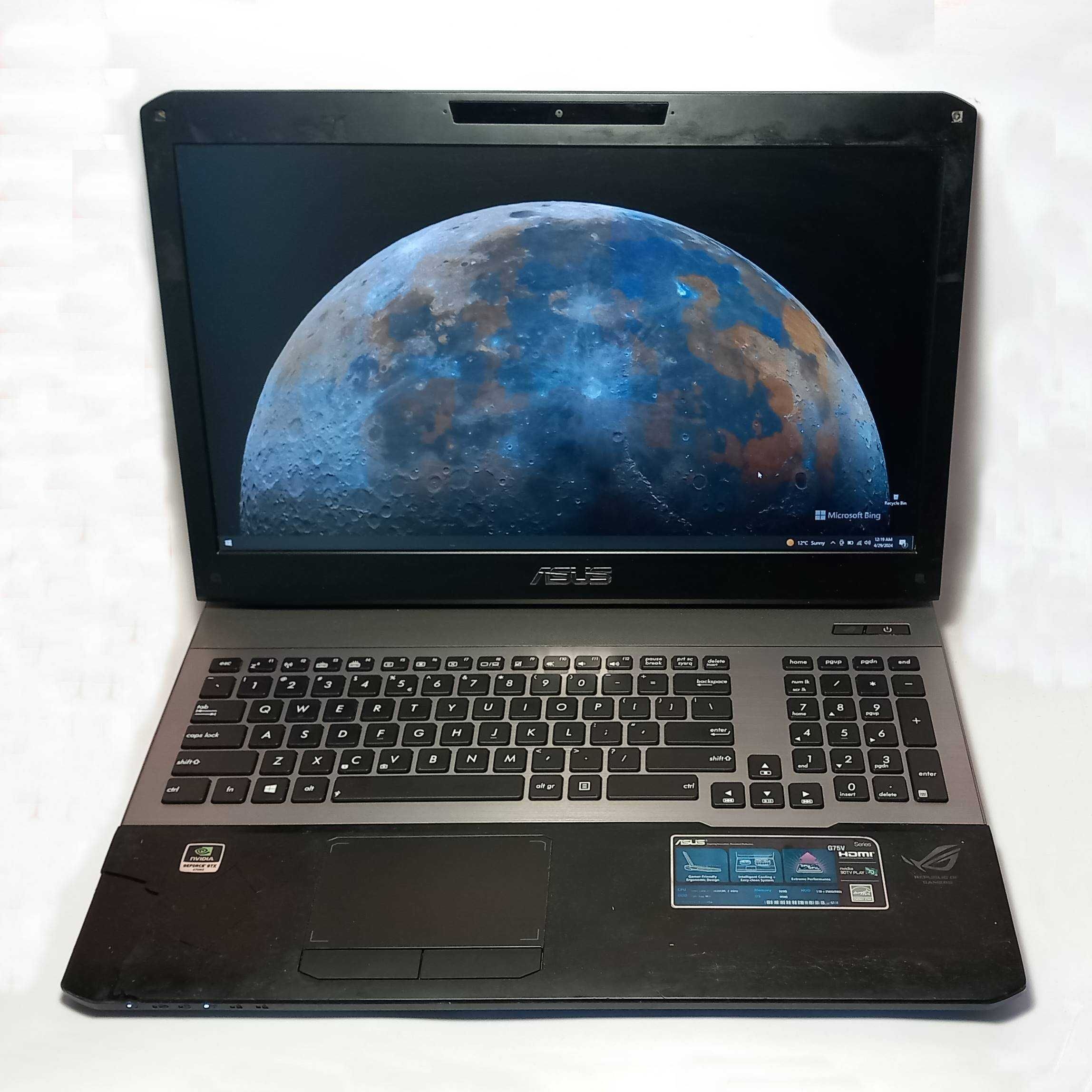 Laptop ASUS ROG G75V Intel i7 3630QM 1TB 16GB DDR3 17 inci