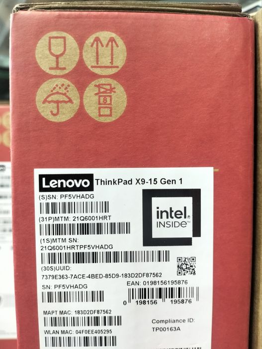 Lenovo Thinkpad X9 15 G1 ULTRA7 32GB 1TB Новый Yangi Bepul Yetkazish