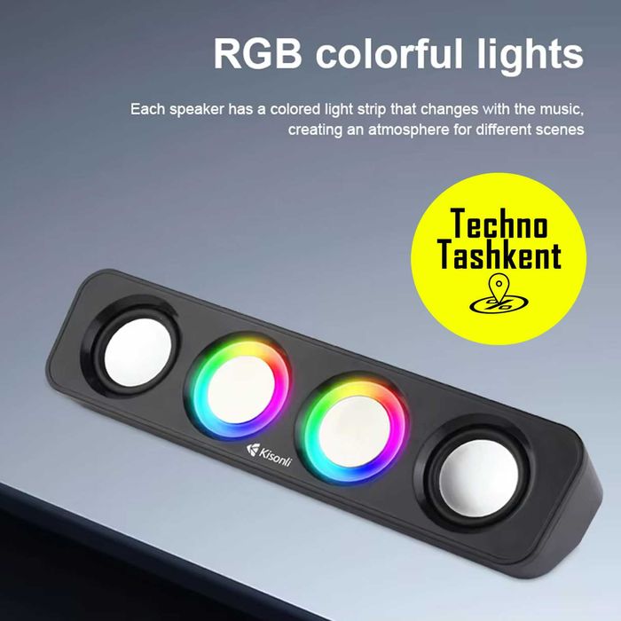 Компьютерные колонки Kisonli i-680BT, Bluetooth, AUX,2x3W, саундбар