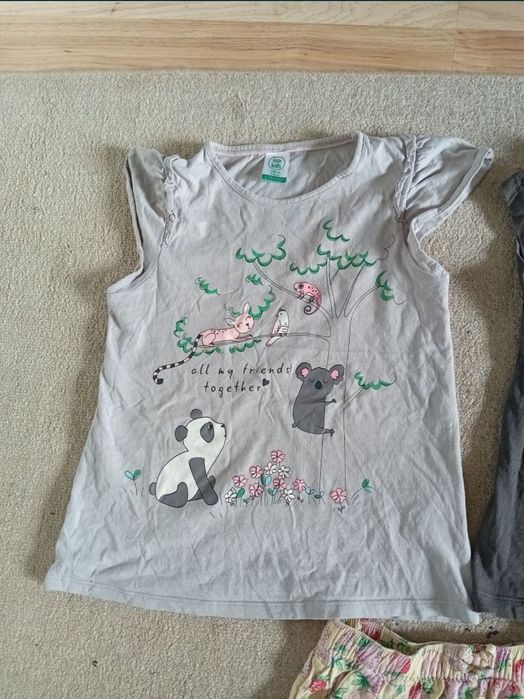 set lot fete fata tricouri pantaloni scurti vara 122 128 6 7 8 ani h&m