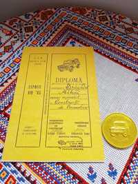 Diploma și placheta ARO,Expofil Aro 1985,vechi de colecție ,Comunism