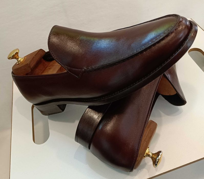 Pantofi loafer de lux penny 41.5 42 lucrati manual PRADA piele natural