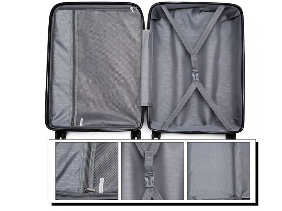 Куфар Kono K2092L Spinner 65 см, розов, полипропилен