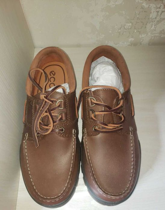 Мокасины на шнуровке,классические,Ecco original,39