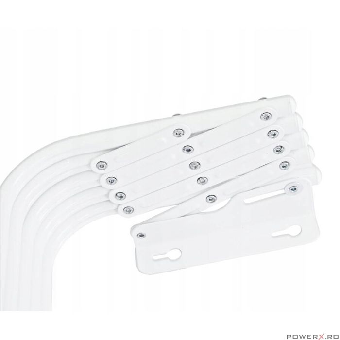 Uscator de rufe pliabil in 5 trepte, prindere pe perete, 60 cm, alb,