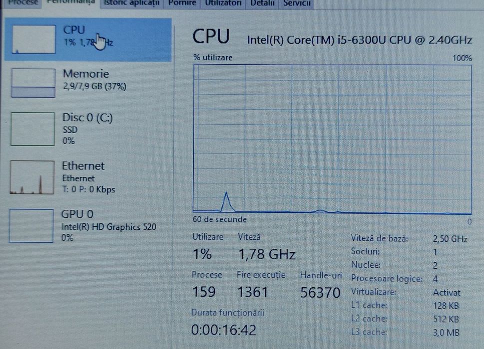 Laptop Dell Latitude 7280 de 12,5" i5 6300u 8gb ram 256gb ssd