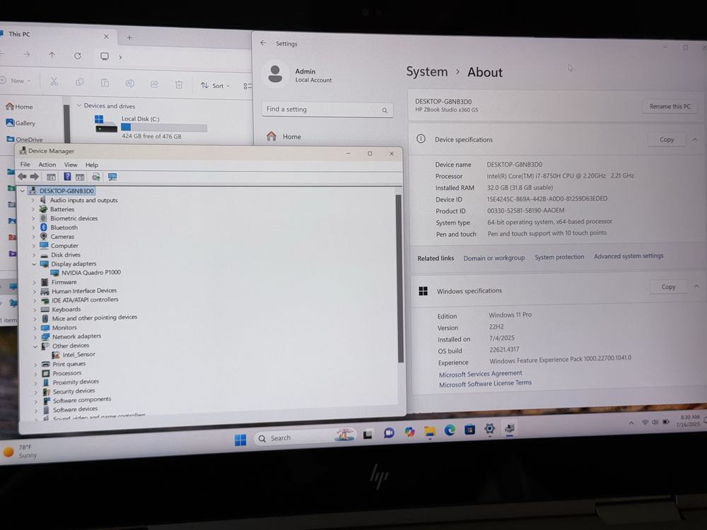 15.6’ 4К Touch DreamColor/Hp Zbook Studio X360/i7-8850H/32GB DDR4/512