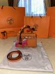 Geanta Hermes Kelly 19cm Orange/Piele naturala 100%/Punga/Cutie Hermes