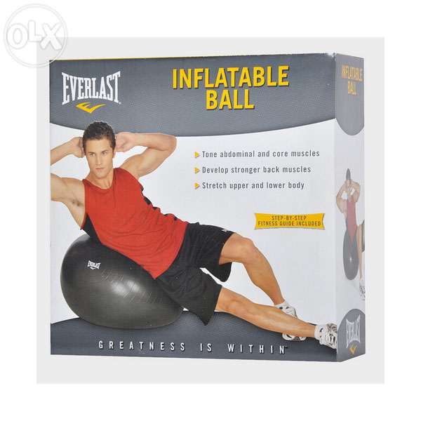 Minge fitness gonflabila 55 cm cu DVD training si pompa Everlast