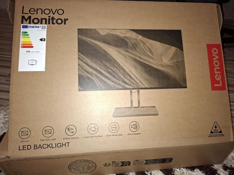 Монитор Lenovo 23.8” Full HD – Нов, неупотребяван