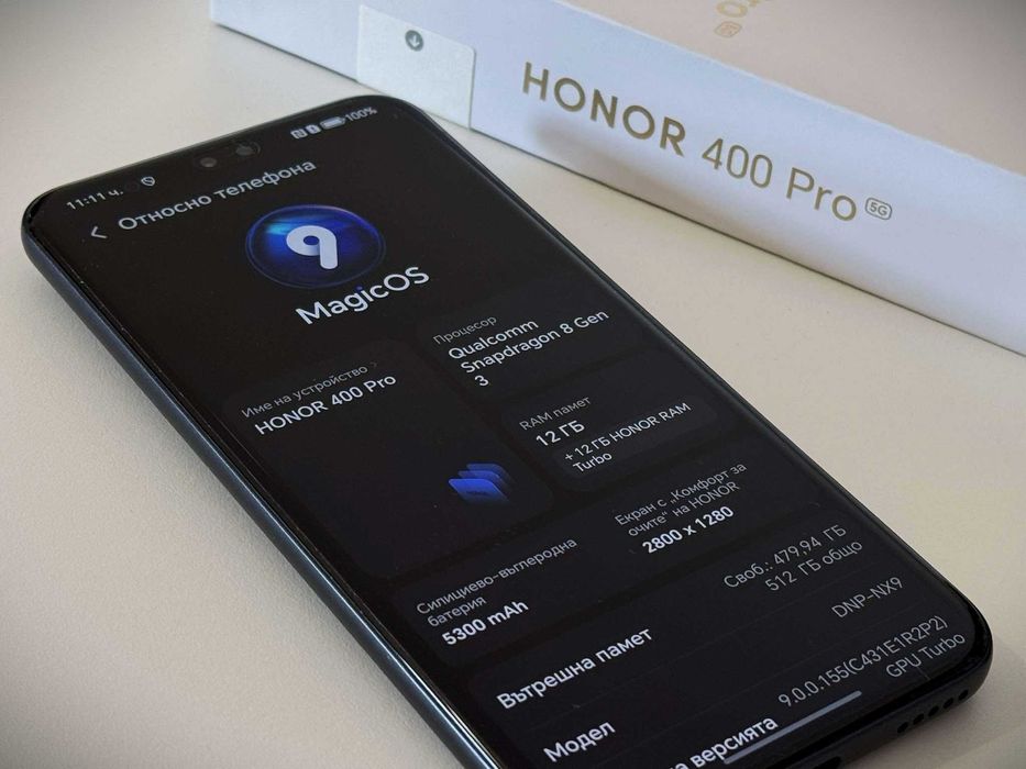 Бартер! Нов! Гаранция! Honor 400 Pro 512/12GB Midnight Black (Черен)