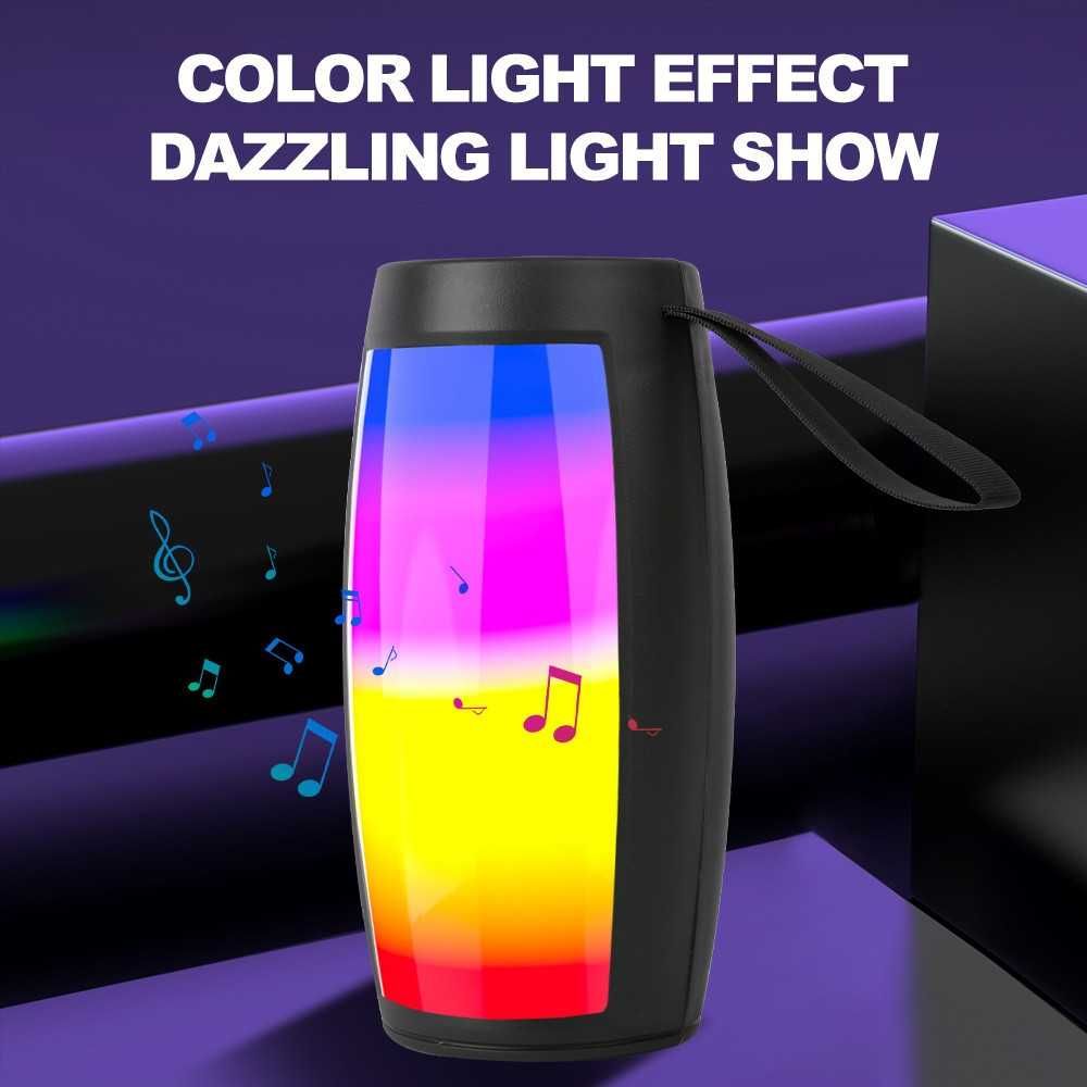 Преносима LED Bluetooth тонколона ZQS1202, Micro SD, USB, FM радио