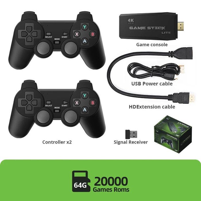 Безжична ретро конзола Game Stick , 20 000 видео игри, 64 GB