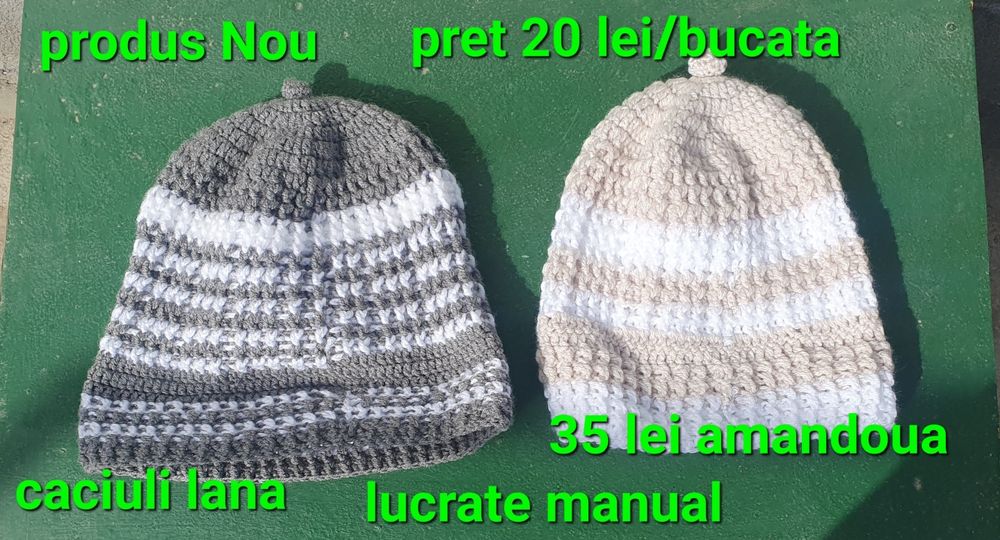 Caciuli lana/lucrate manual/noi