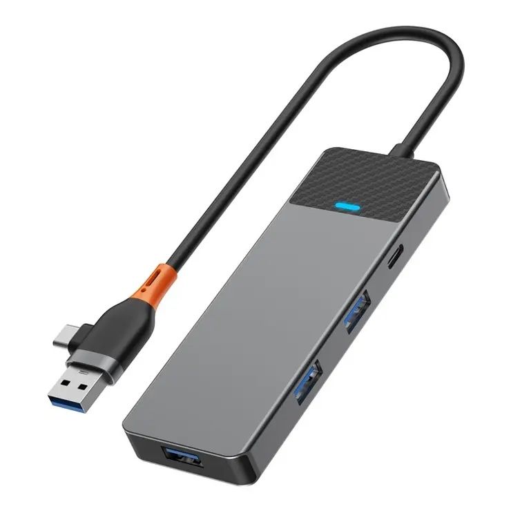 WIWU A431C Linker Series USB-A&C Hub adapteri 4-in-1 portativ ulash st