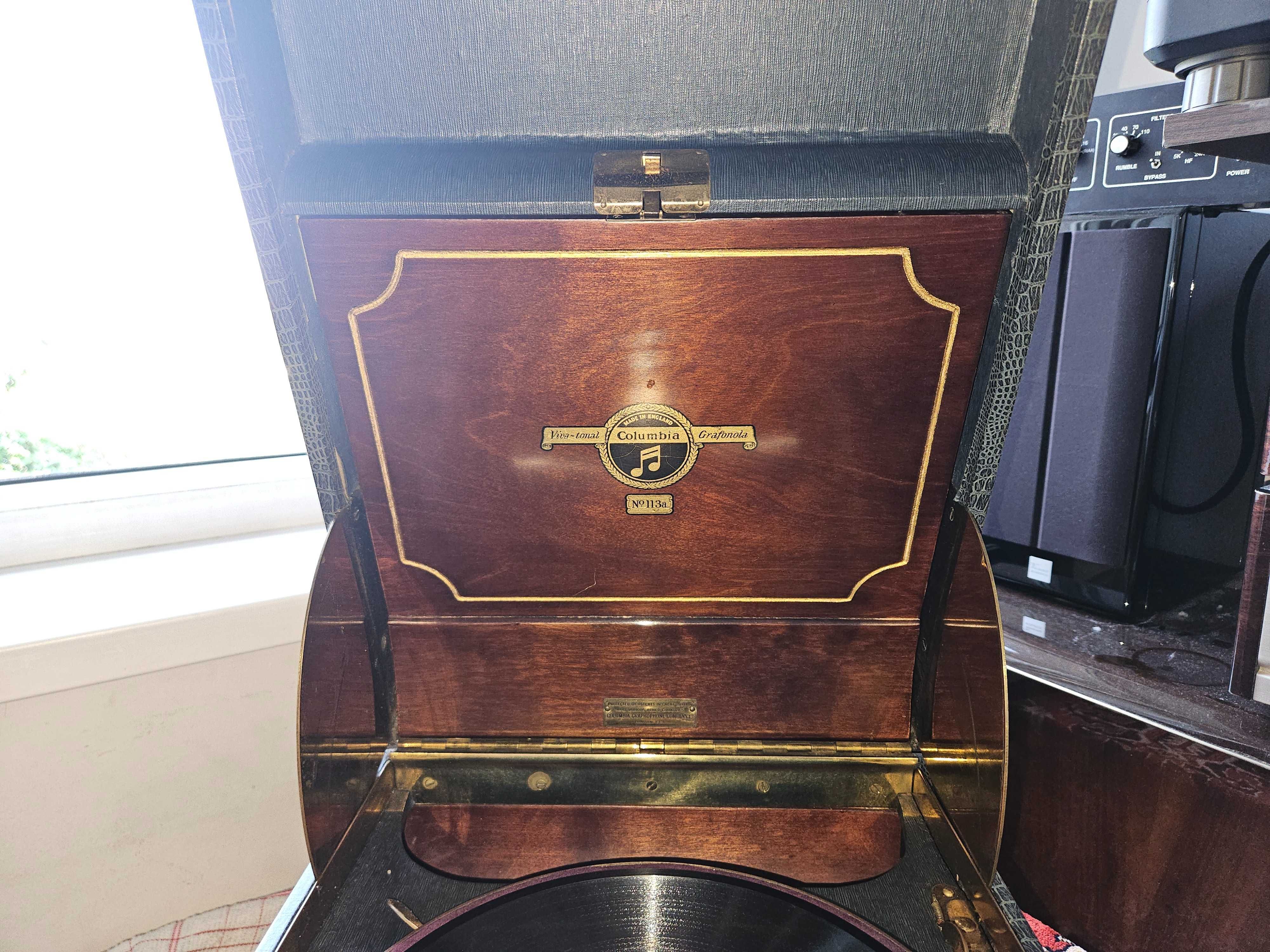 Vand patefon gramofon Columbia 113a stare perfecta. Video