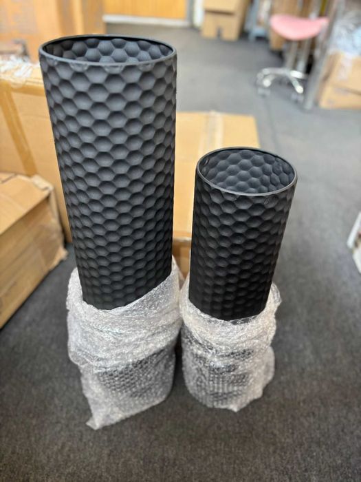 Set 2 vaze Sziqiqi, 70/55 cm, model hexagonal, negru