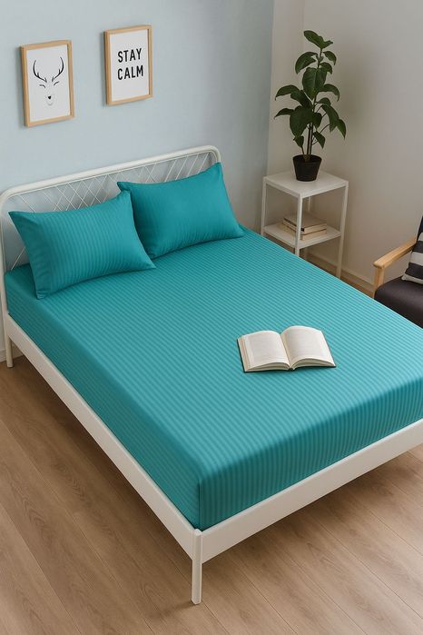 Lenjerie pat Casa Pucioasa 6 piese -bumbac damasc,verde smarald