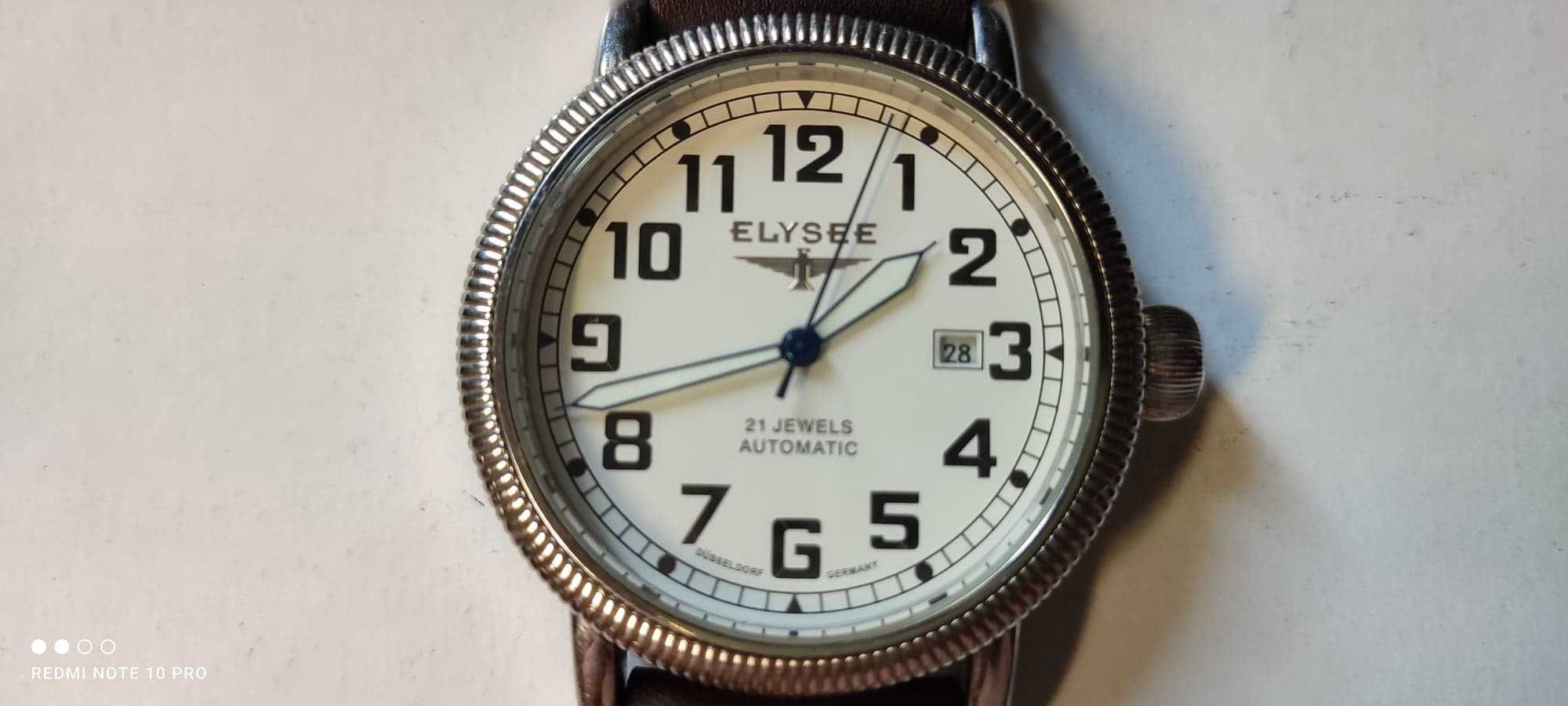 ELYSSE Ceas Automatic~ELYSSE~ Vintage ~Pilot Aviator Germany 21 Rubine