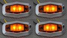 1бр. диодни ЛЕД LED светлини габарити рогчета 12-24V , 5 цвята