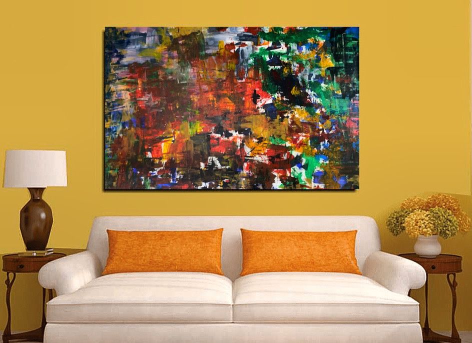 Tablou - Pictura abstract 150x100 cm -"Tizé" exemplar unic