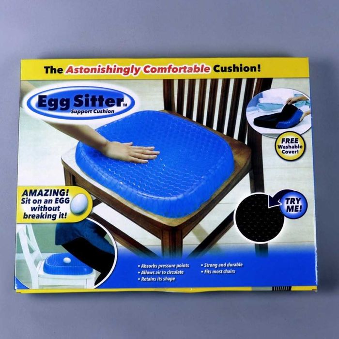 Силиконова ортопедична гел възглавница Egg Sitter, Синя