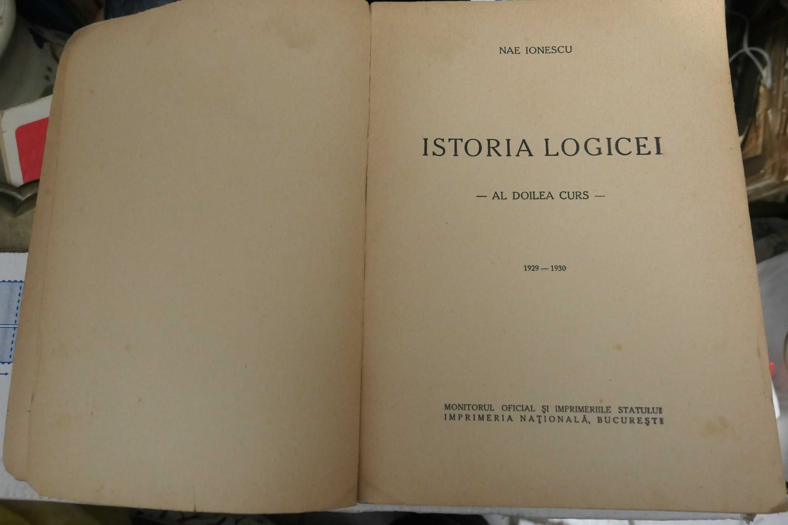 Nae Ionescu - Istoria logicei - Al doilea curs (1929-1930) - 1941