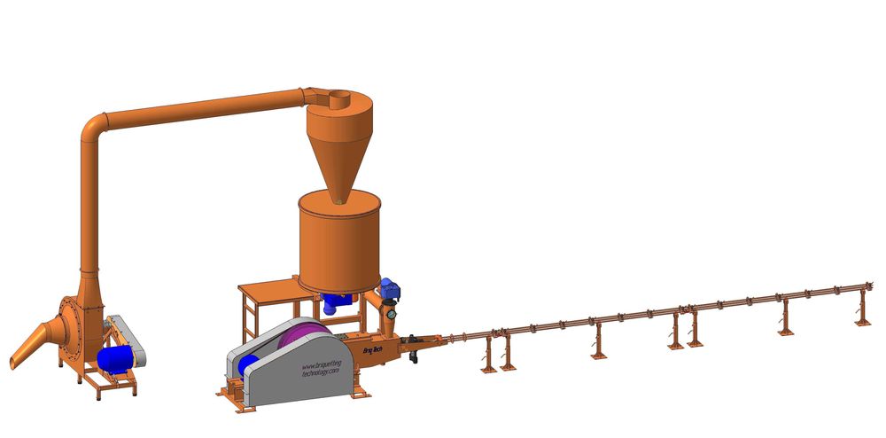 Linie brichetare rapita-paie producere brichete 300 kg/ora