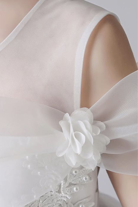 Rochie alba copii balerina zana fulg de nea