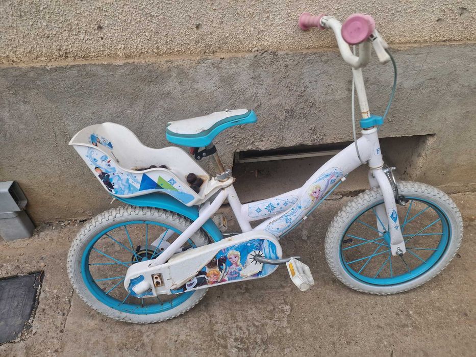 Bicicleta copil cu FROZEN roti cosulet frana fara spate 3-6 ani