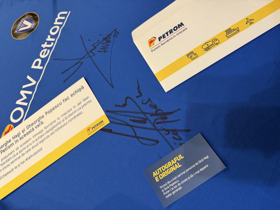 Tricou Hagi, Romania, Steaua, Autografe, Fotbal, Semnatura, sport