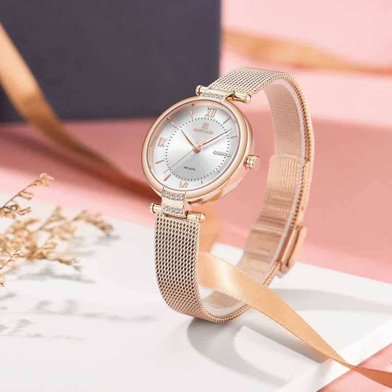 Дамски часовник Naviforce Quartz Watch, Златист, Бял