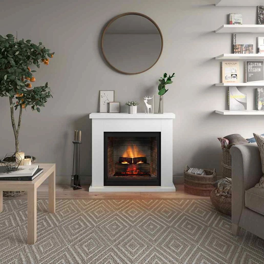 Frode Pure White semineu electric PowerFlame 2